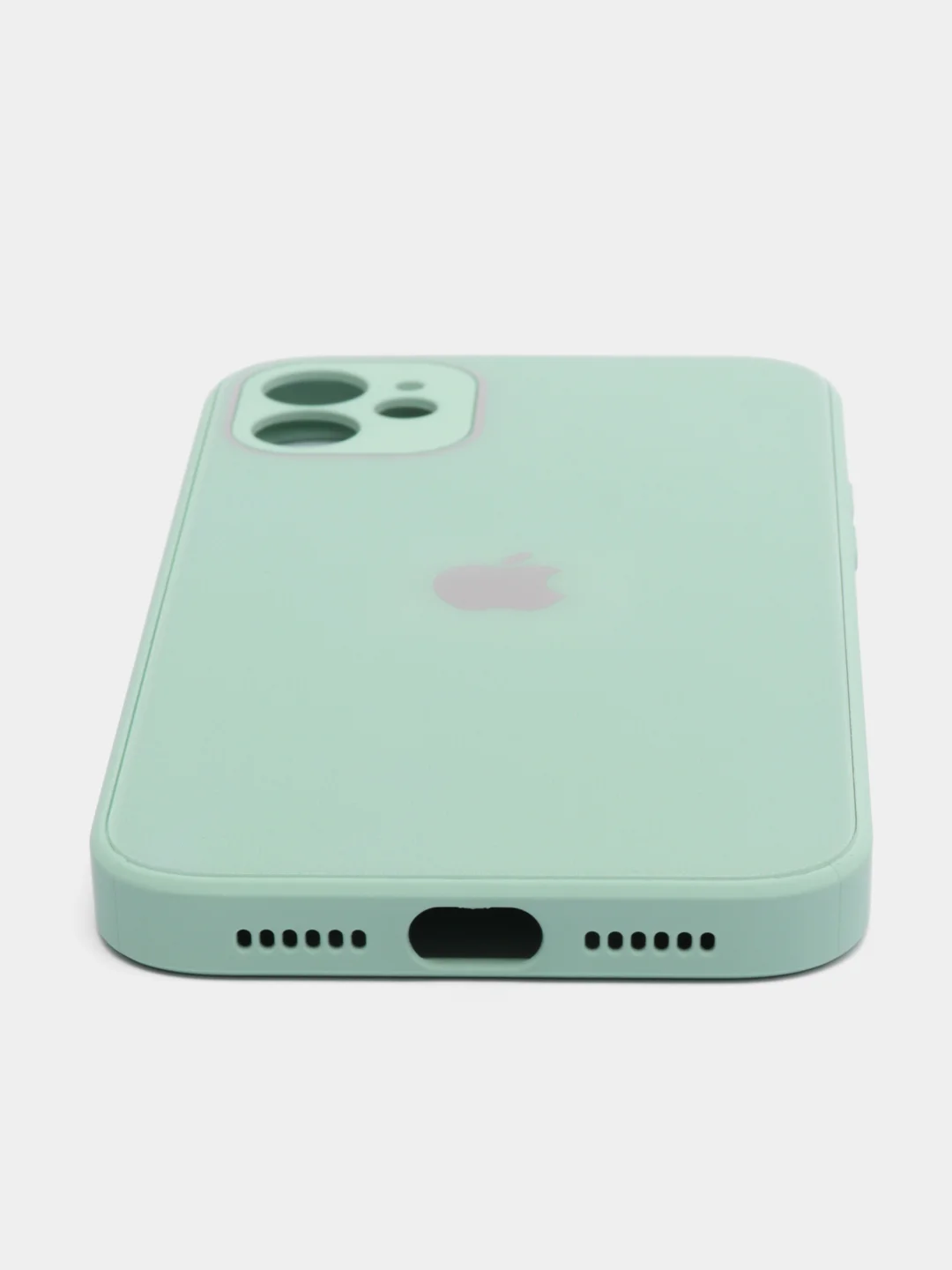 Мятный чехол для iPhone 11, силиконовый, со стеклянной панелью