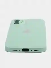 Мятный чехол для iPhone 11, силиконовый, со стеклянной панелью