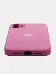 Тёмно-розовый чехол для iPhone 11, силиконовый, со стеклянной панелью