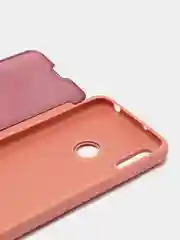 Коралловый чехол-книжка с прозрачным окном Huawei P40/P40 Lite/Y6 2019/P SMART 2021/P30Lite