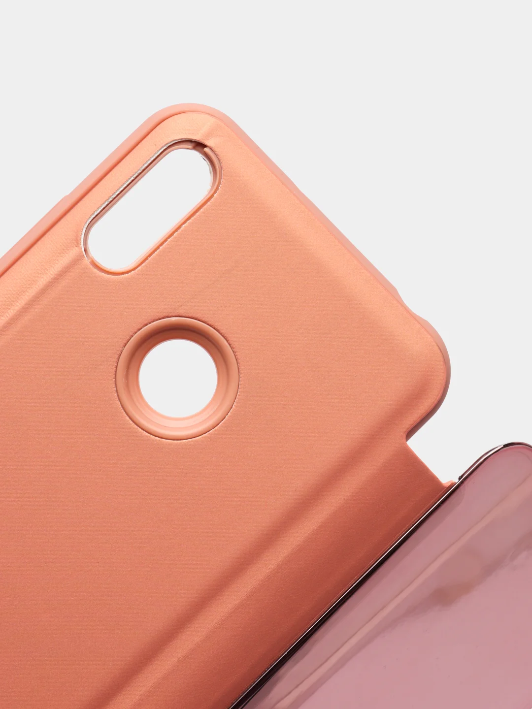 Коралловый чехол-книжка с прозрачным окном Huawei P40/P40 Lite/Y6 2019/P SMART 2021/P30Lite