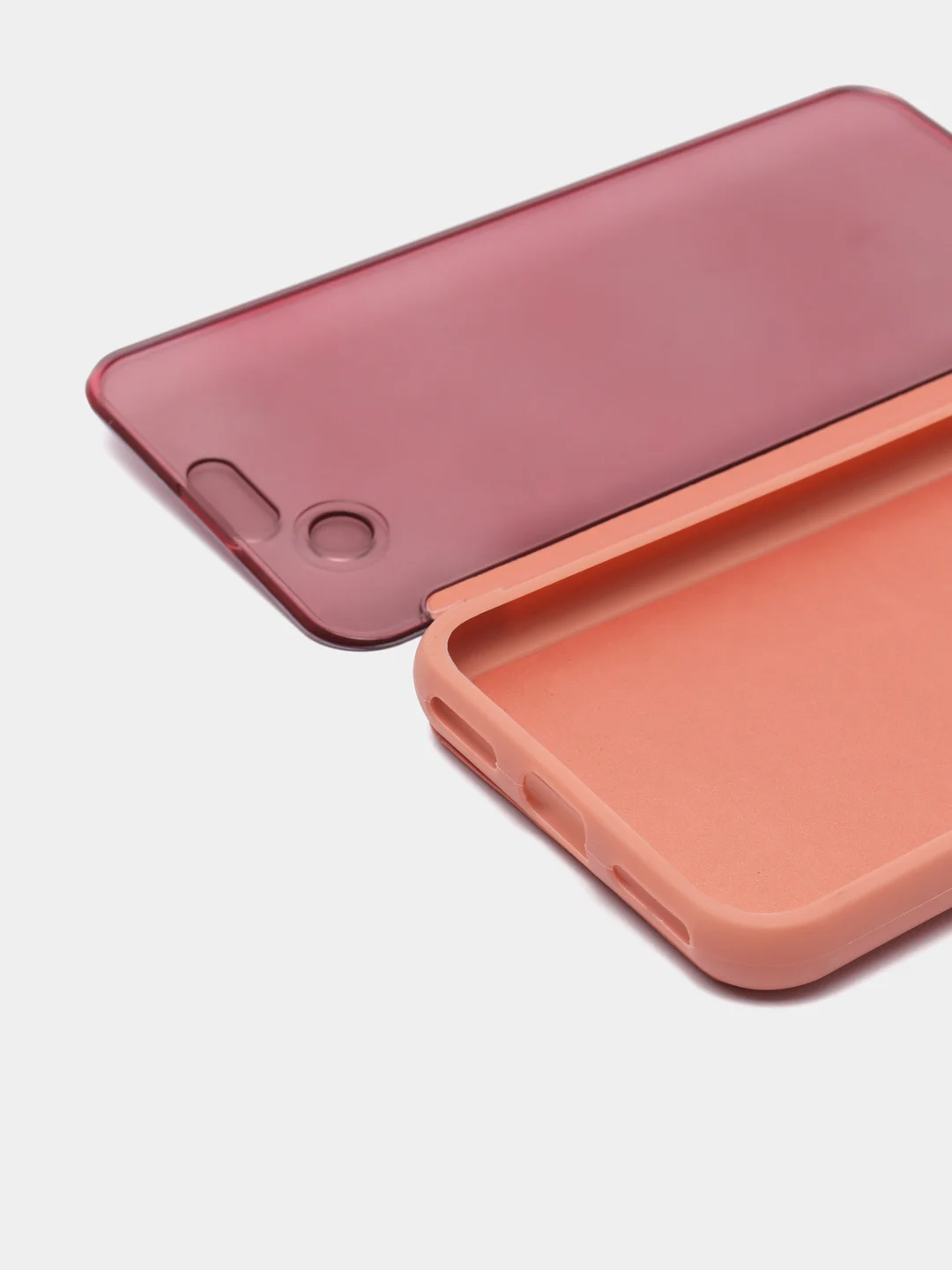 Коралловый чехол-книжка с прозрачным окном Huawei P40/P40 Lite/Y6 2019/P SMART 2021/P30Lite