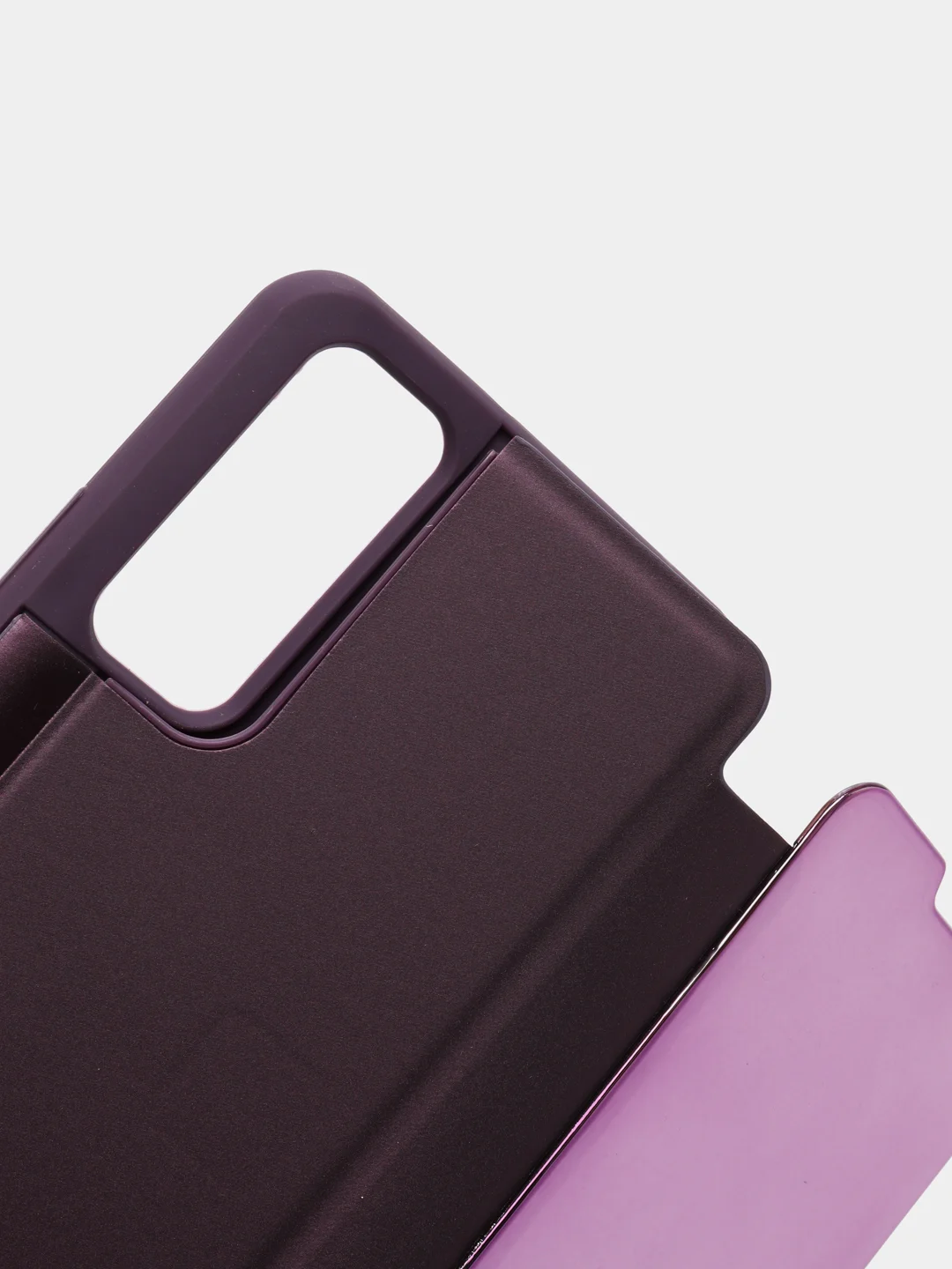 Фиолетовый чехол-книжка с прозрачным окном Huawei P40/P40 Lite/Y6 2019/P SMART 2021/P30Lite