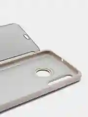 Серебряный чехол-книжка с прозрачным окном Huawei P40/P40 Lite/Y6 2019/P SMART 2021/P30Lite