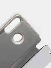 Серебряный чехол-книжка с прозрачным окном Huawei P40/P40 Lite/Y6 2019/P SMART 2021/P30Lite