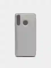 Серебряный чехол-книжка с прозрачным окном Huawei P40/P40 Lite/Y6 2019/P SMART 2021/P30Lite