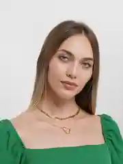 Золотой цепочка / чокер с подвеской "Сердце"