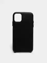 Черный кожаный чехол накладка для iPhone 11