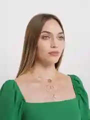 Золотой многослойная цепочка с подвесками