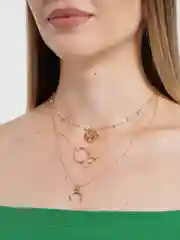Золотой многослойная цепочка с подвесками