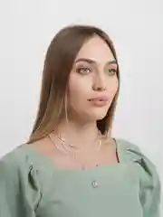 Серебряный многоуровневая цепочка на шею сподвесками