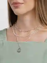Серебряный многоуровневая цепочка на шею сподвесками