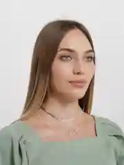 Серебряный цепочка / чокер с подвеской "Сердце"