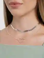 Серебряный цепочка / чокер с подвеской "Сердце"