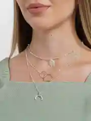 Серебряный многослойная цепочка с подвесками