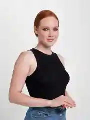 Черный топ женский, майка однотонная