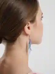 Фиолетовый серьги-перья, 6 цветов