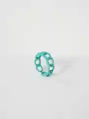 Бирюзовый кольцо-цепочка, акриловое, из эпоксидной смолы, 17 мм