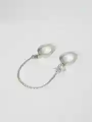 Серебряный двойное кольцо с цепочкой и бабочкой, 17 см