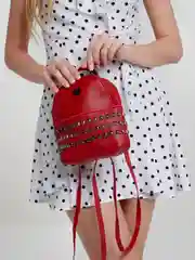 Красный мини рюкзак женский