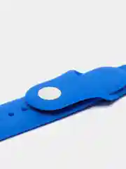 Синий ремешок силиконовый с кнопкой для Xiaomi, Amazfit Bip, Samsung, Huawei, 22 мм