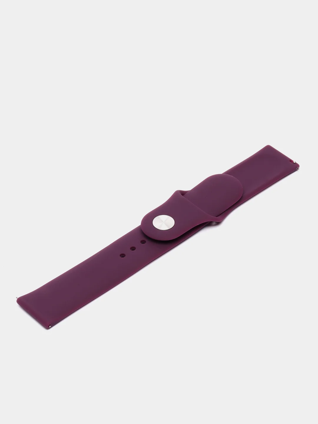Фиолетовый ремешок силиконовый с кнопкой для Xiaomi, Amazfit Bip, Samsung, Huawei, 22 мм