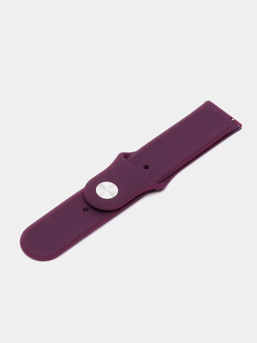 Фиолетовый ремешок силиконовый с кнопкой для Xiaomi, Amazfit Bip, Samsung, Huawei, 22 мм