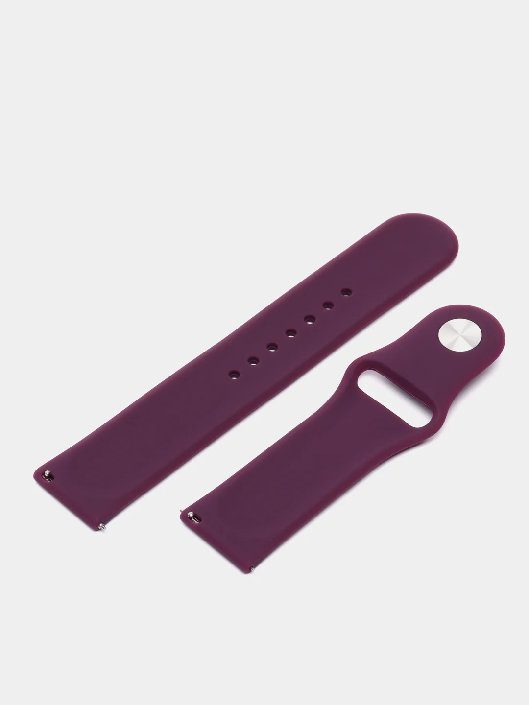 Фиолетовый ремешок силиконовый с кнопкой для Xiaomi, Amazfit Bip, Samsung, Huawei, 22 мм