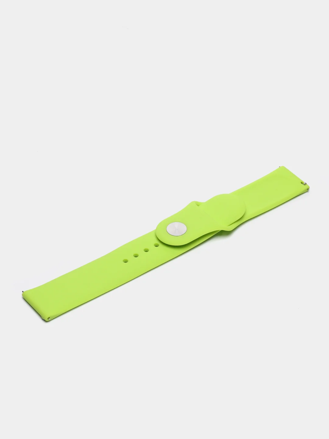 Салатовый ремешок силиконовый с кнопкой для Xiaomi, Amazfit Bip, Samsung, Huawei, 22 мм