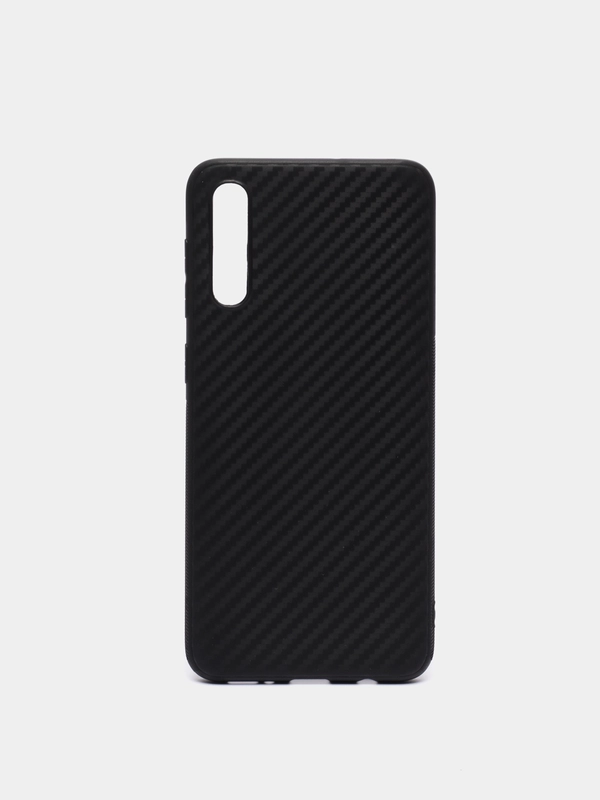 Силиконовый чехол Samsung A50 / A30S, карбон, черный