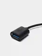 OTG переходник с кабелем USB (мама) - Type-C (папа), черный