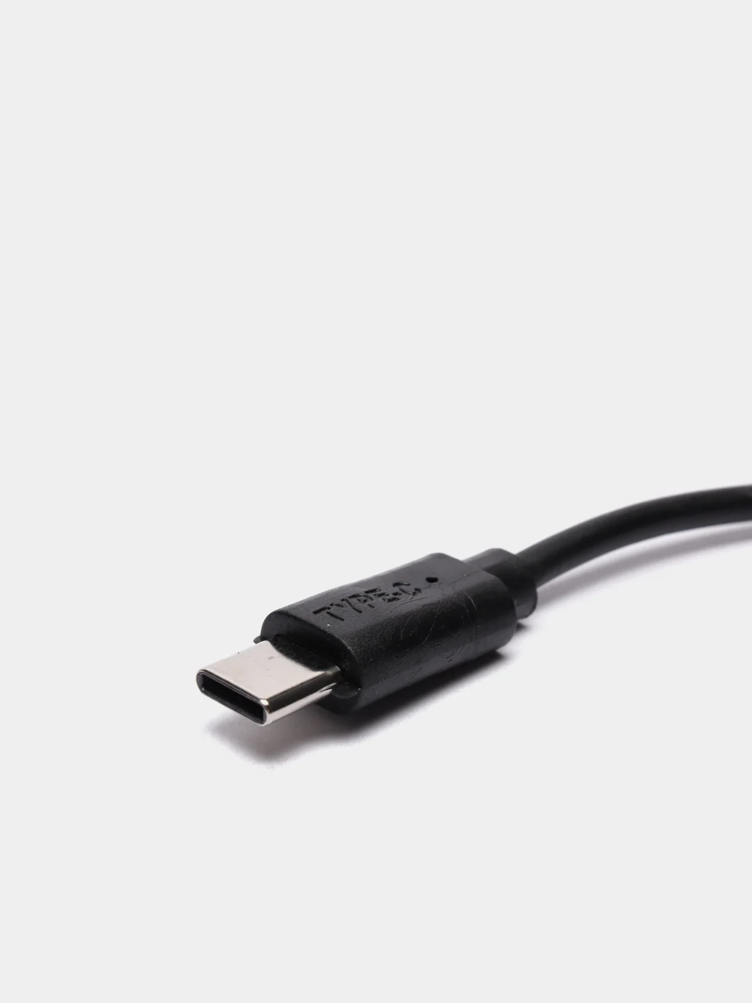 OTG переходник с кабелем USB (мама) - Type-C (папа), черный