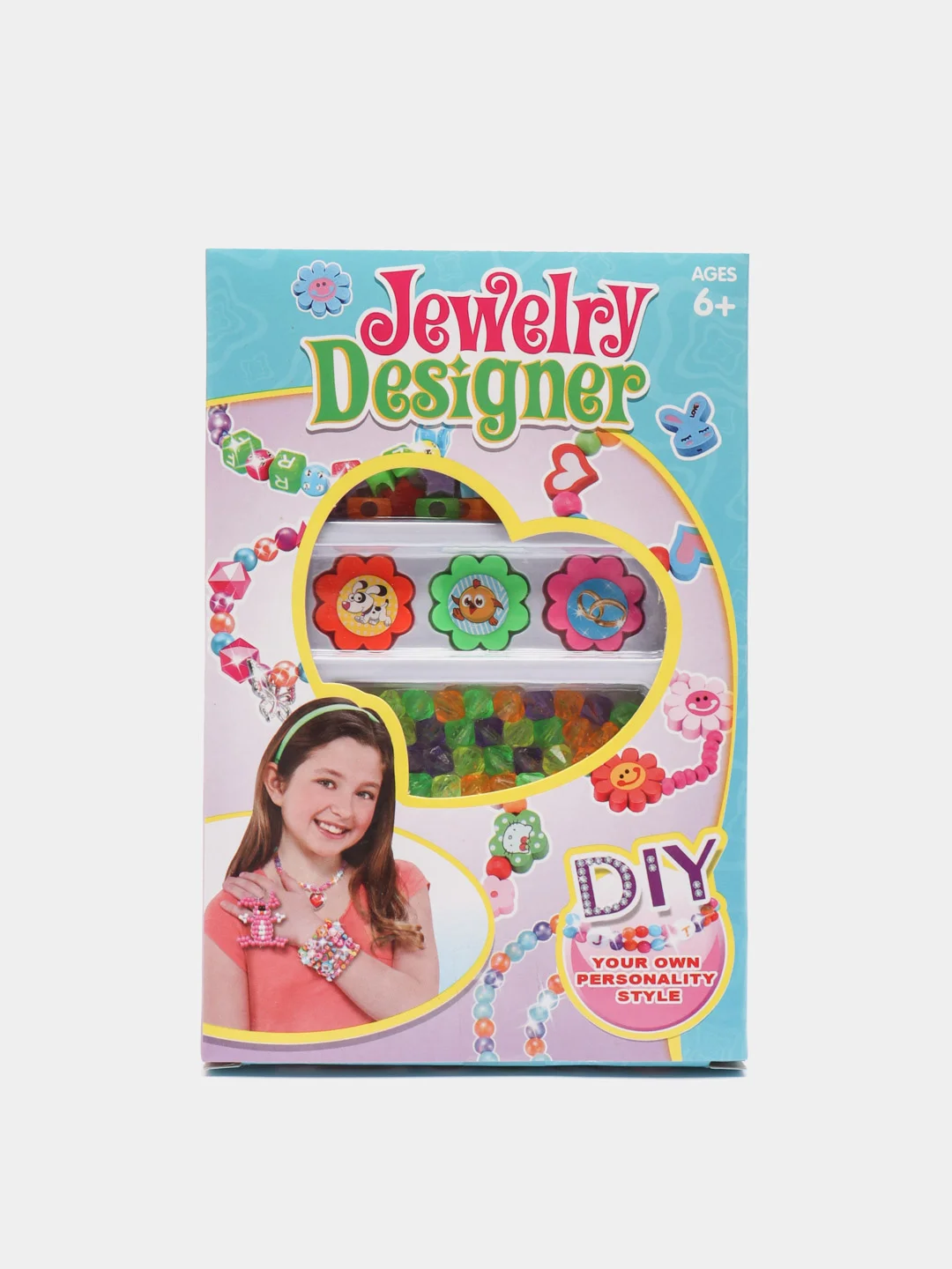 Голубой набор бусин DIY Jewelry, для создания браслетов и бус