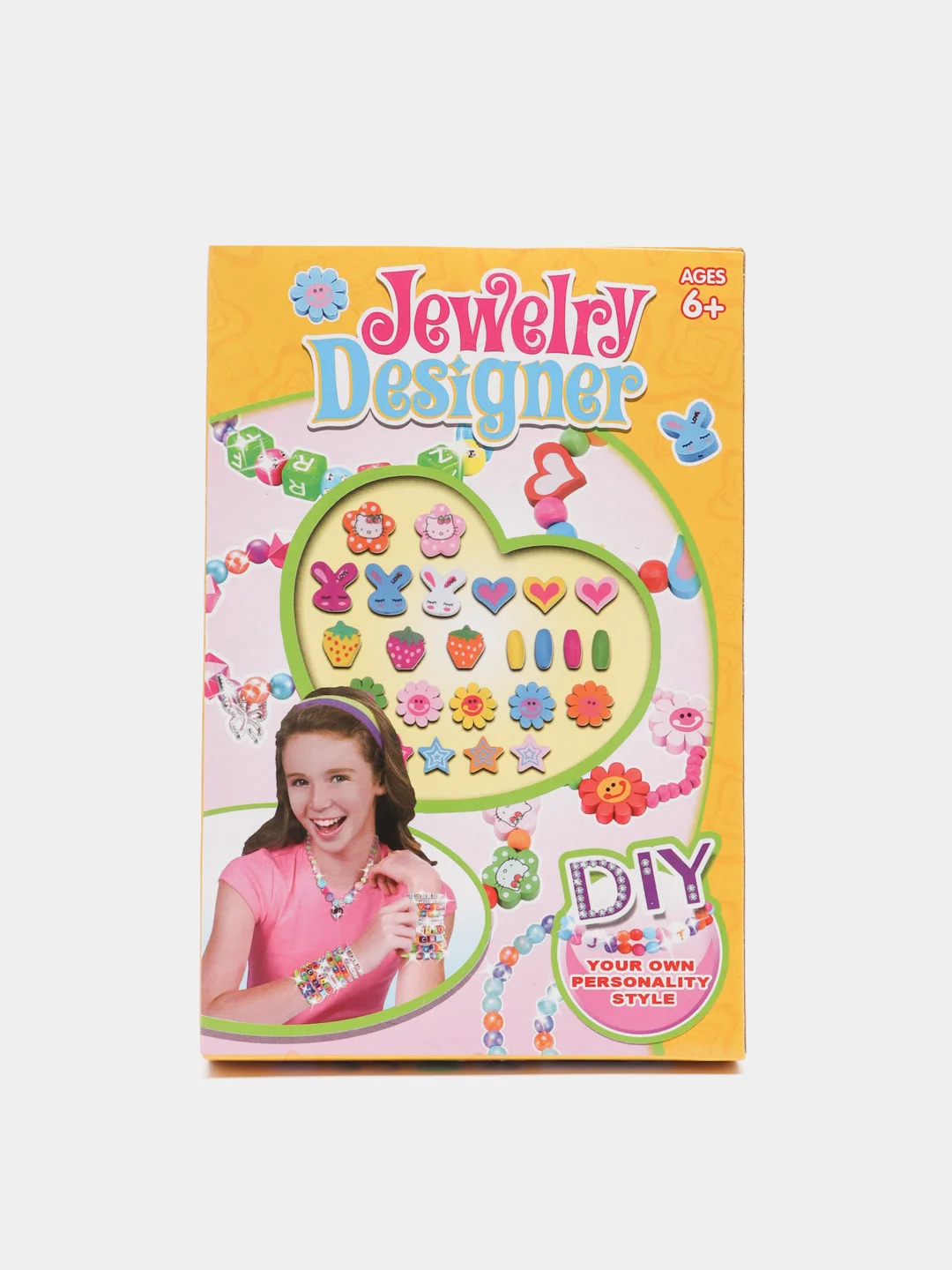 Желтый набор бусин DIY Jewelry, для создания браслетов и бус