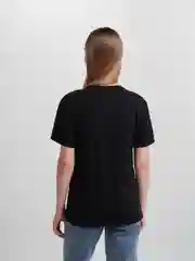 Черный женская футболка с принтом, хлопок