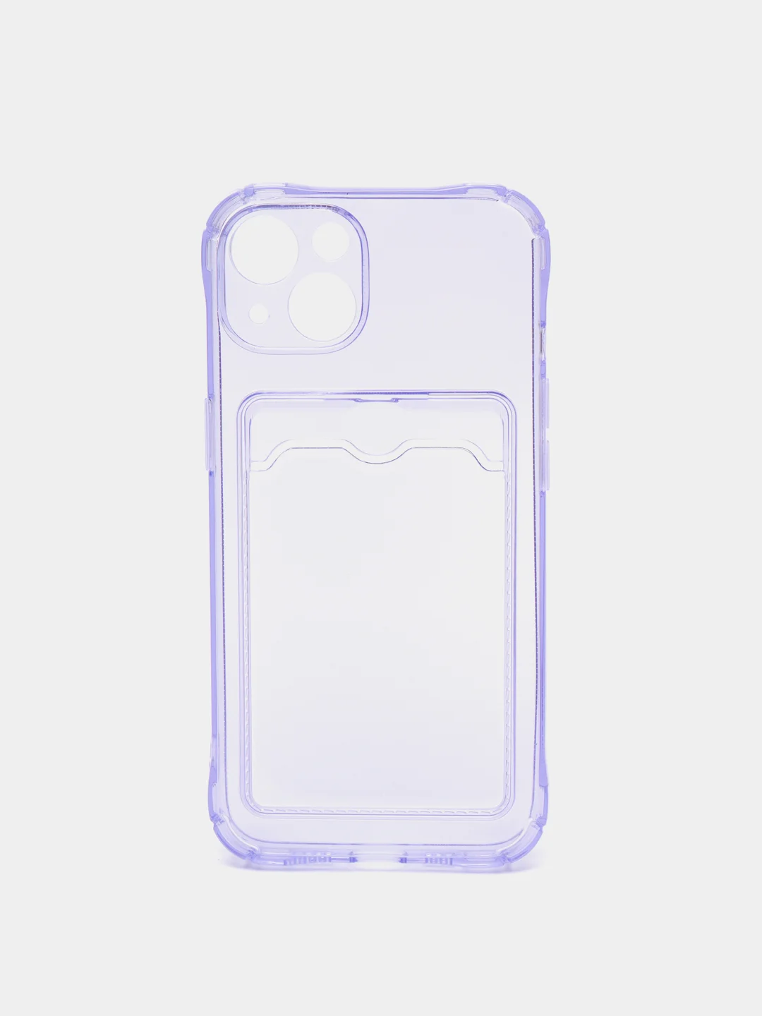 Лавандовый чехол с карманом для карт iPhone 12, 13, Pro, Pro Max, прозрачный силикон