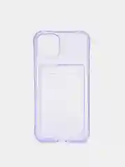 Лавандовый чехол с карманом для карт iPhone 12, 13, Pro, Pro Max, прозрачный силикон
