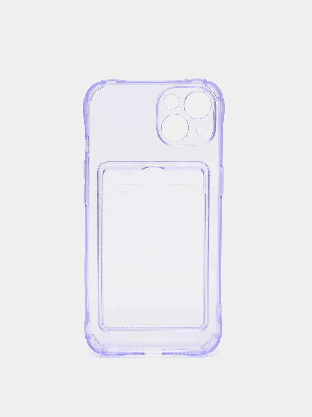 Лавандовый чехол с карманом для карт iPhone 12, 13, Pro, Pro Max, прозрачный силикон
