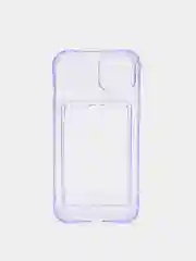 Лавандовый чехол с карманом для карт iPhone 12, 13, Pro, Pro Max, прозрачный силикон