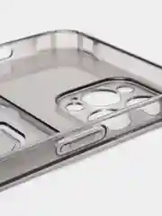 Черный чехол с карманом для карт iPhone 12, 13, Pro, Pro Max, прозрачный силикон