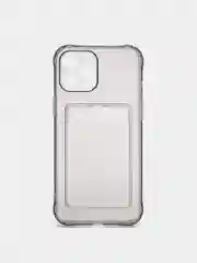 Черный чехол с карманом для карт iPhone 12, 13, Pro, Pro Max, прозрачный силикон