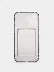 Черный чехол с карманом для карт iPhone 12, 13, Pro, Pro Max, прозрачный силикон