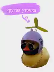 Утка в шлеме, с пропеллером и в очках/ крутая уточка в машину