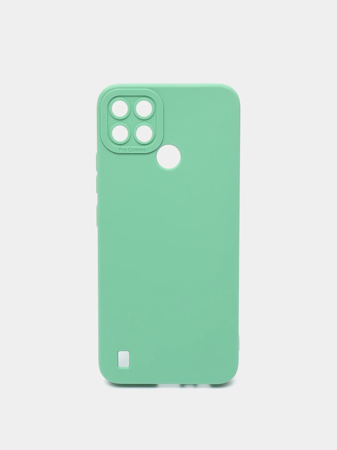 Зеленый чехол силиконовый матовый для Realme C11, C21, C21Y, Realme C30, C31, С33, C35