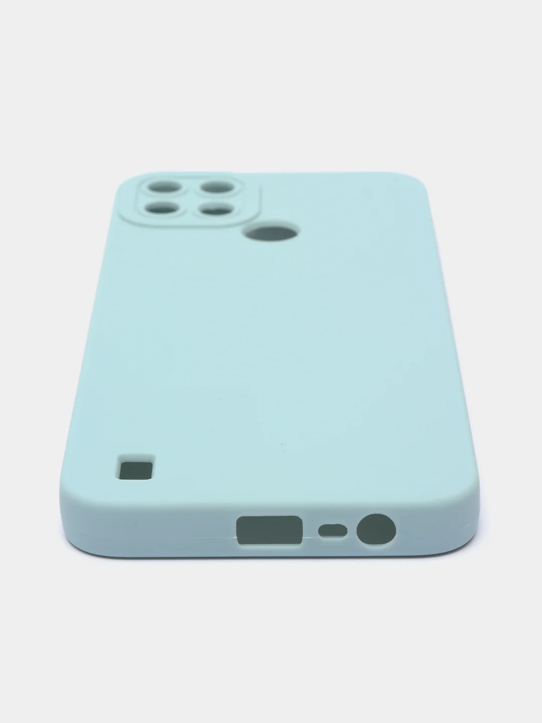 Светло-синий чехол силиконовый матовый для Realme C11, C21, C21Y, Realme C30, C31, С33, C35