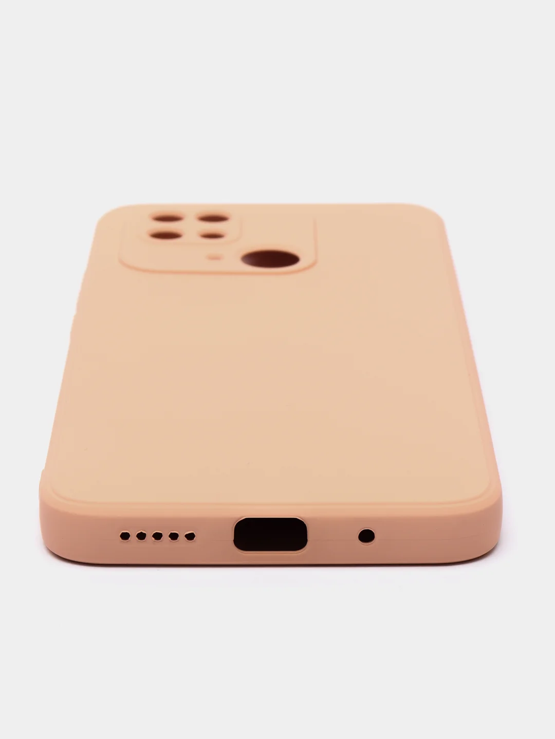 Бежевый чехол силиконовый с микрофиброй и защитой камеры для Xiaomi Redmi 10C
