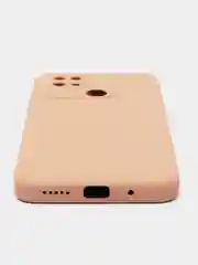 Бежевый чехол силиконовый с микрофиброй и защитой камеры для Xiaomi Redmi 10C