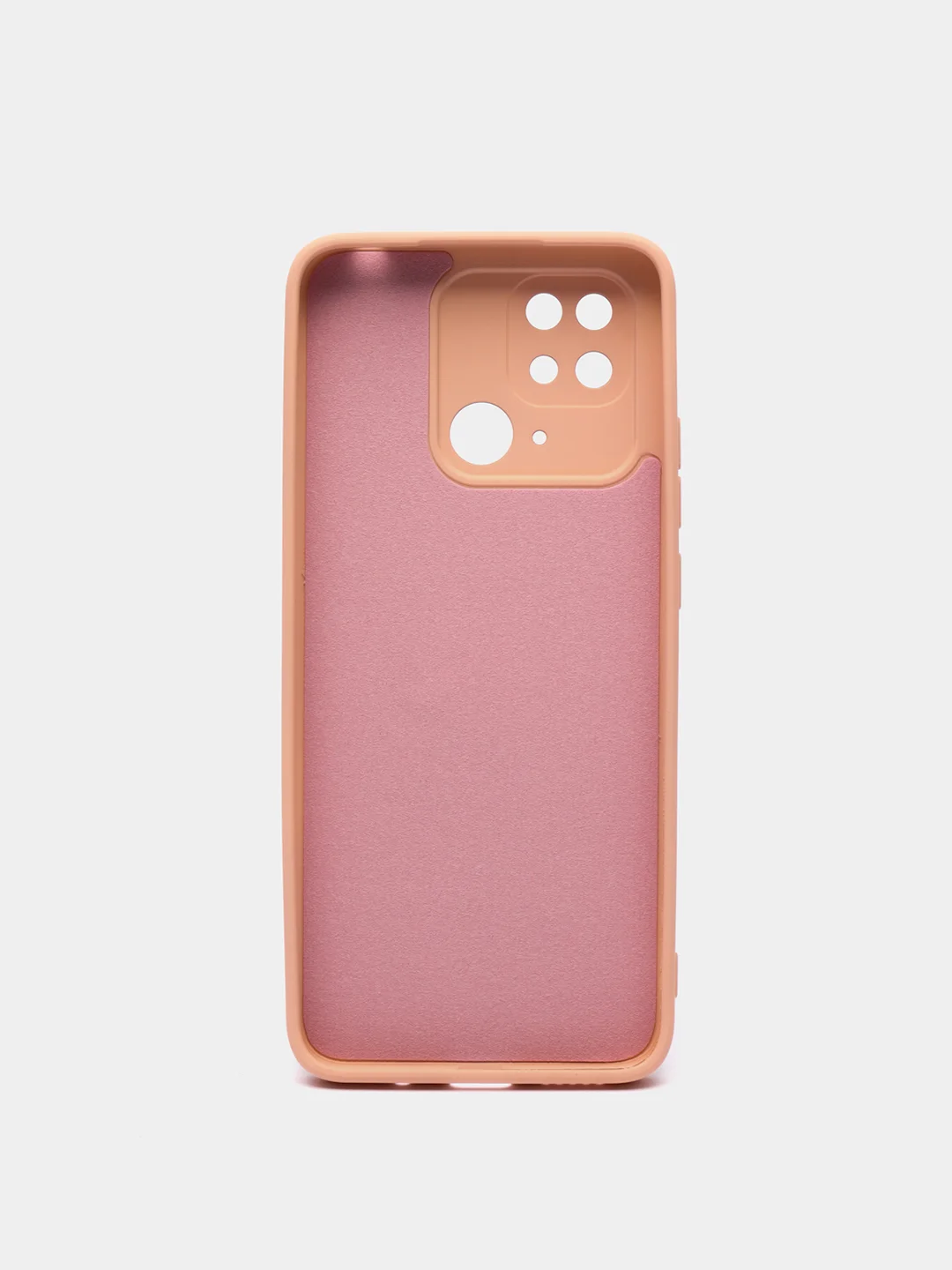 Бежевый чехол силиконовый с микрофиброй и защитой камеры для Xiaomi Redmi 10C