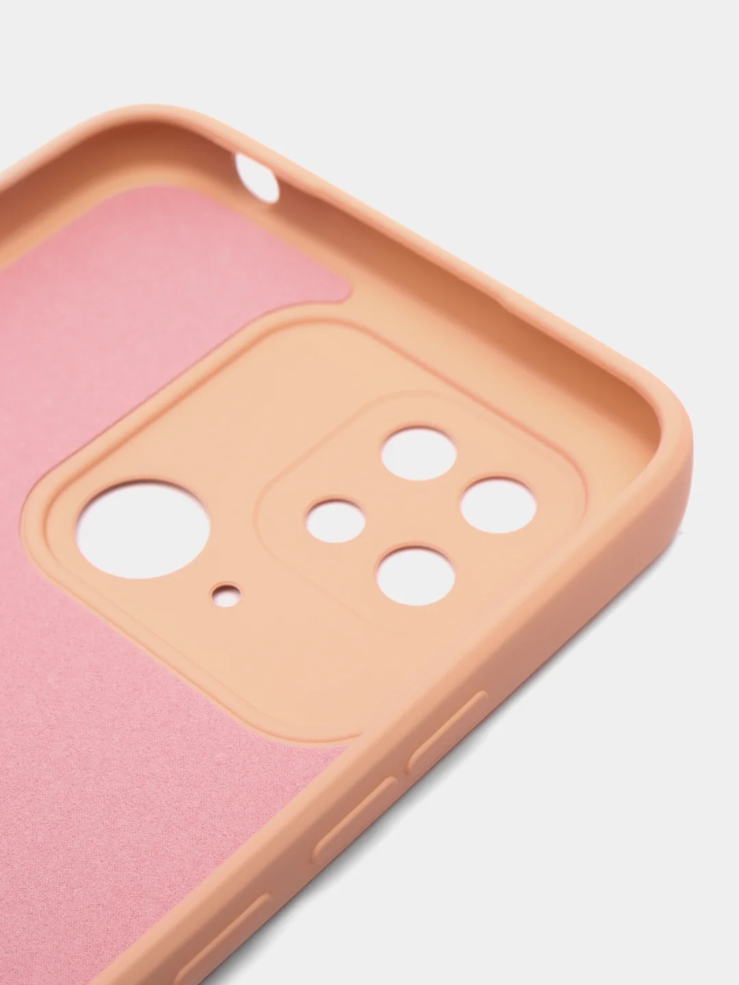 Бежевый чехол силиконовый с микрофиброй и защитой камеры для Xiaomi Redmi 10C
