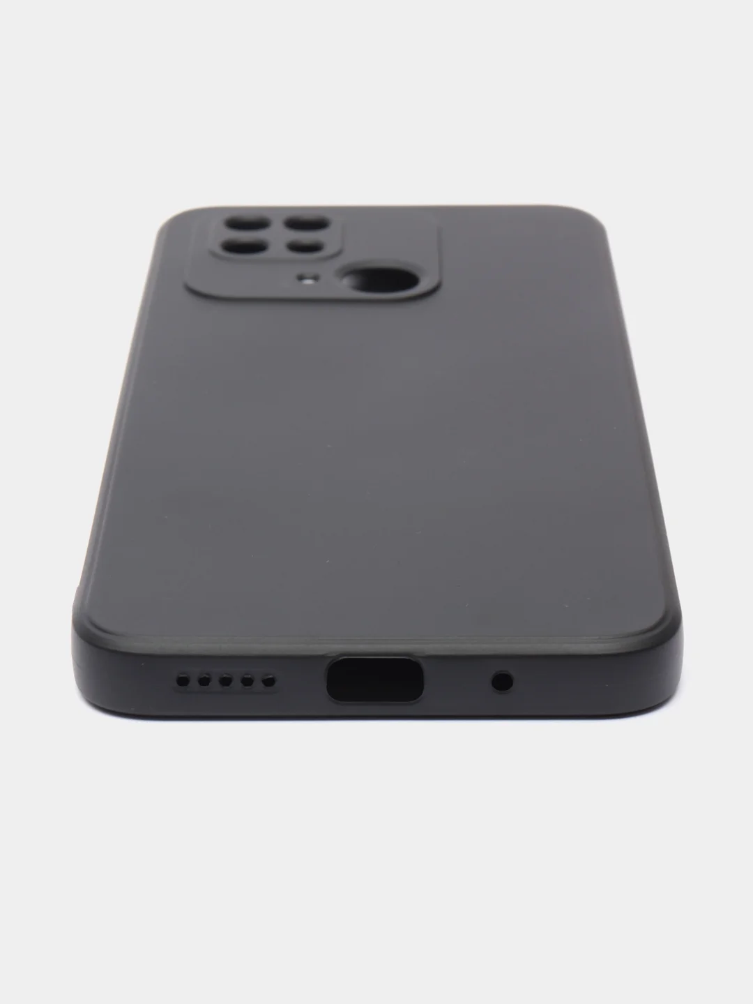 Черный чехол силиконовый с микрофиброй и защитой камеры для Xiaomi Redmi 10C